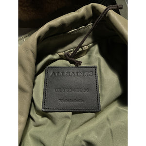 Allsaints Classic Soft Sage Balfern Leather Biker Jacket Size 8 UK / 4 US