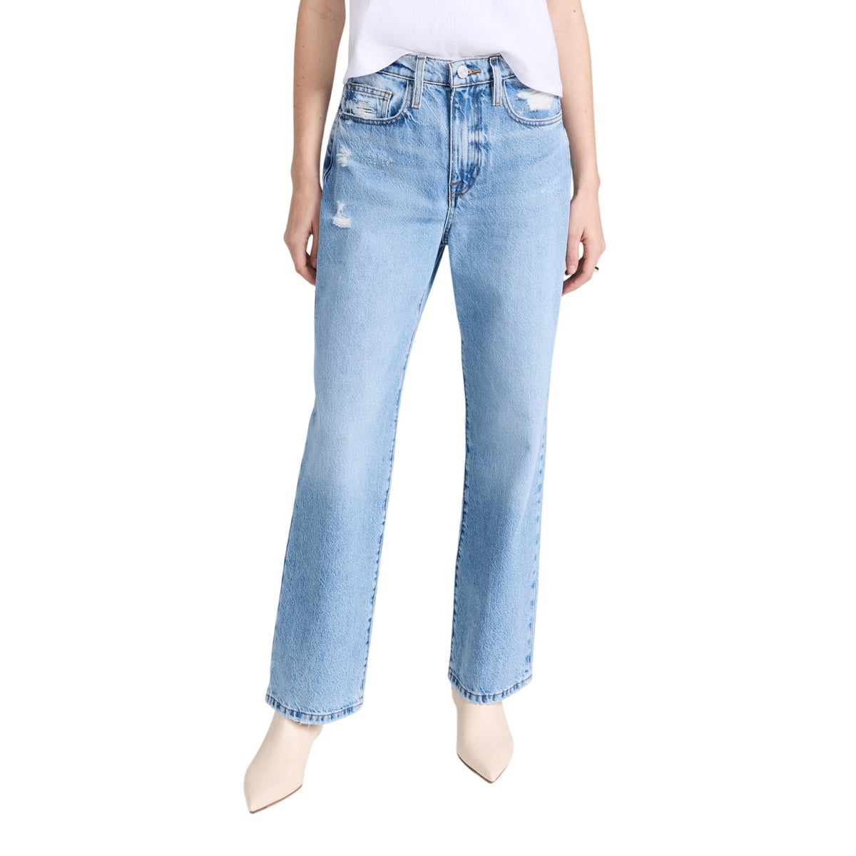 Frame Distressed Blue Le Jane Ankle Denim Jeans Size 25