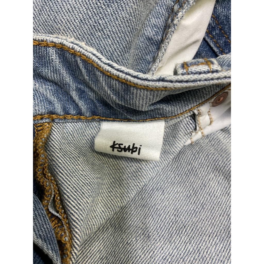 Ksubi 'Saddle' Blue Cotton Low Rider Mini Paragon Skirt Size 28