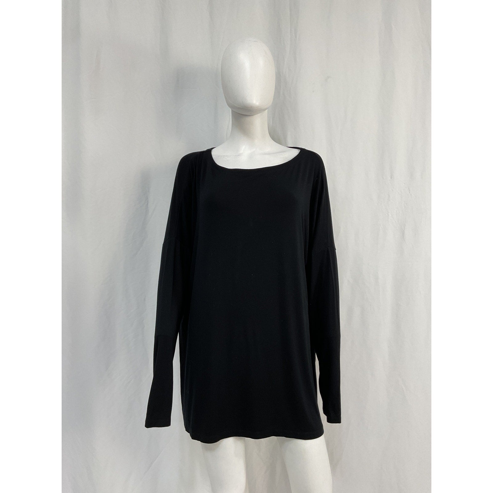 Hatch The Perfect Black Viscose Long Sleeve Tee Size 4