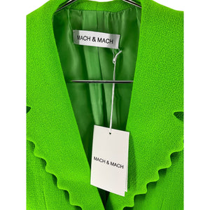 Mach & Mach Scalloped Green Crepe Blazer Dress Size 36 EU / US XS NWT