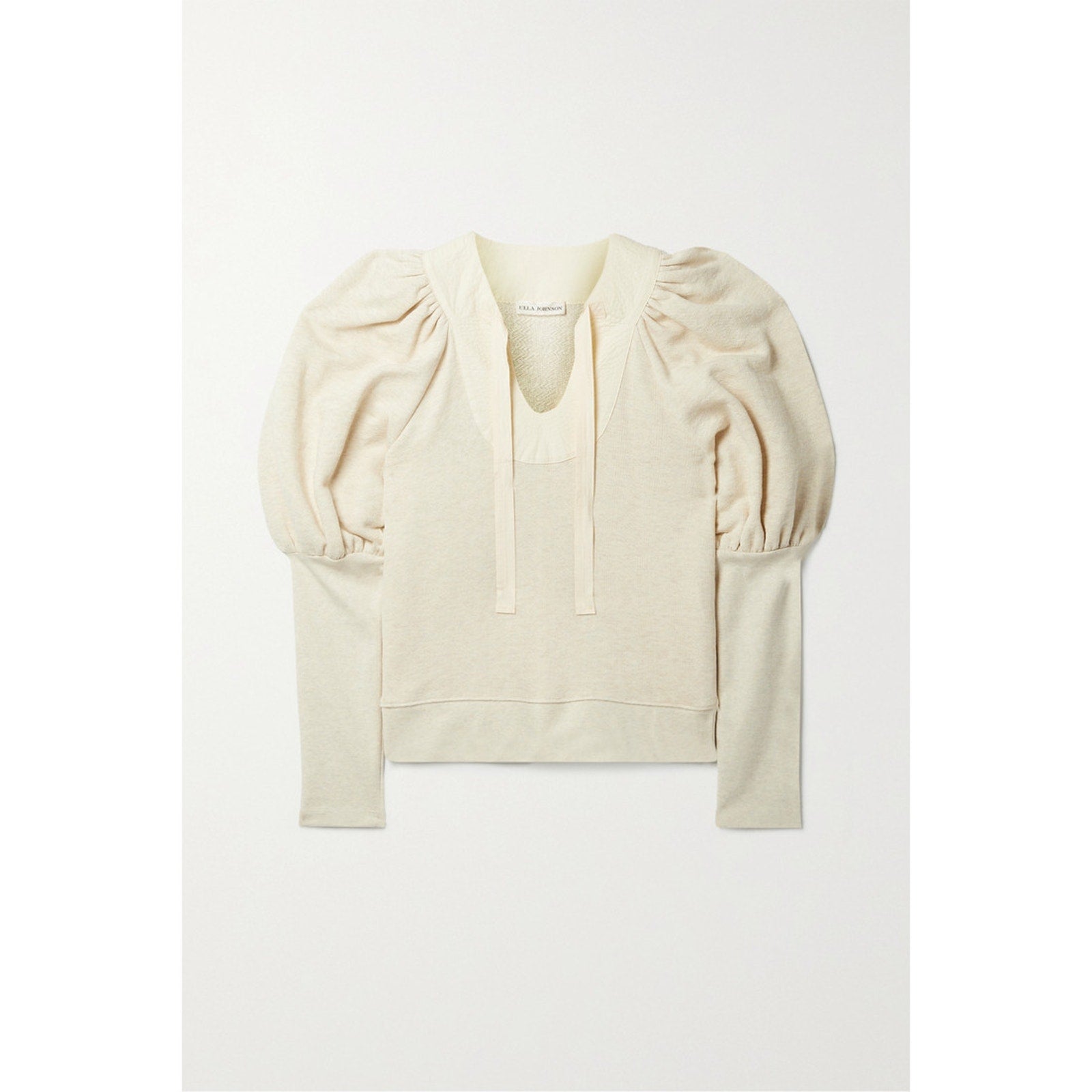 Ulla Johnson 'Sutton' White Poplin-Trimmed Cotton-Jersey Sweatshirt Size M