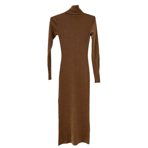 Reformation Ribbed Brown Robin Sweater Dress Size XS