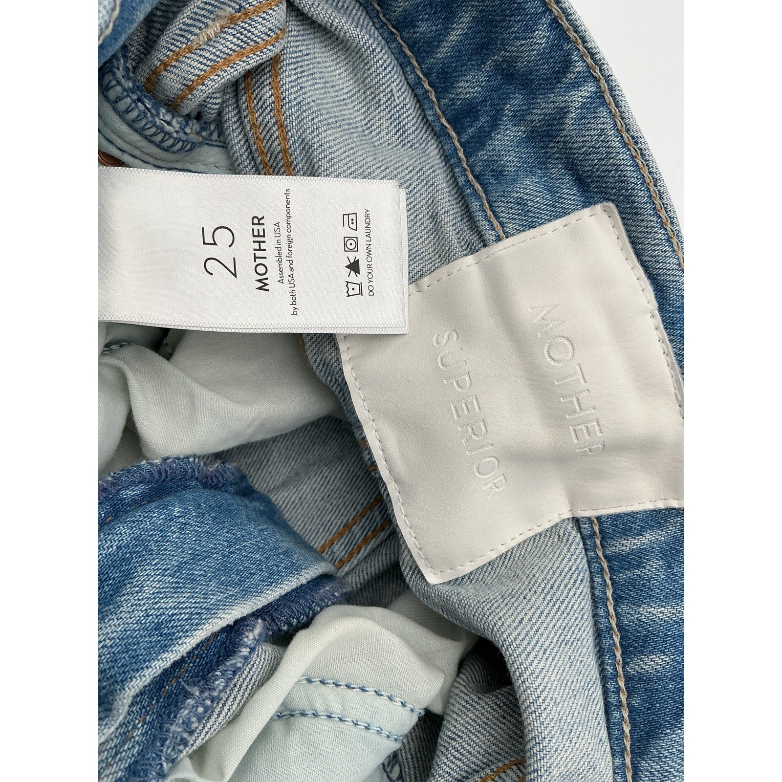 Mother High Waisted Blue Cotton Rider Skimp Size 25