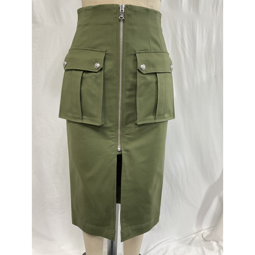 Veronica Beard 'Dallas' Green Cargo Skirt Size 4 - NWT