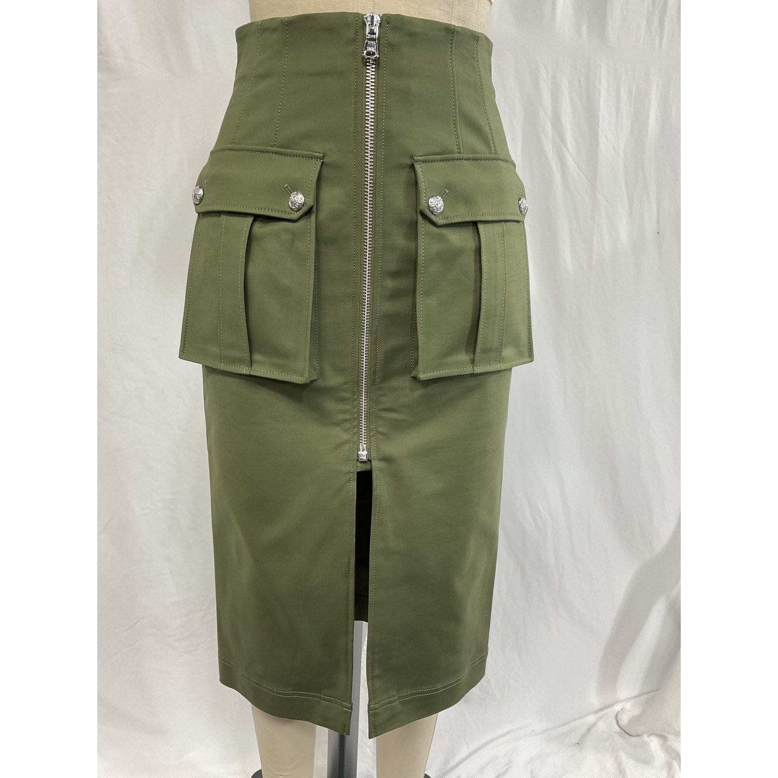 Veronica Beard 'Dallas' Green Cargo Skirt Size 4 - NWT