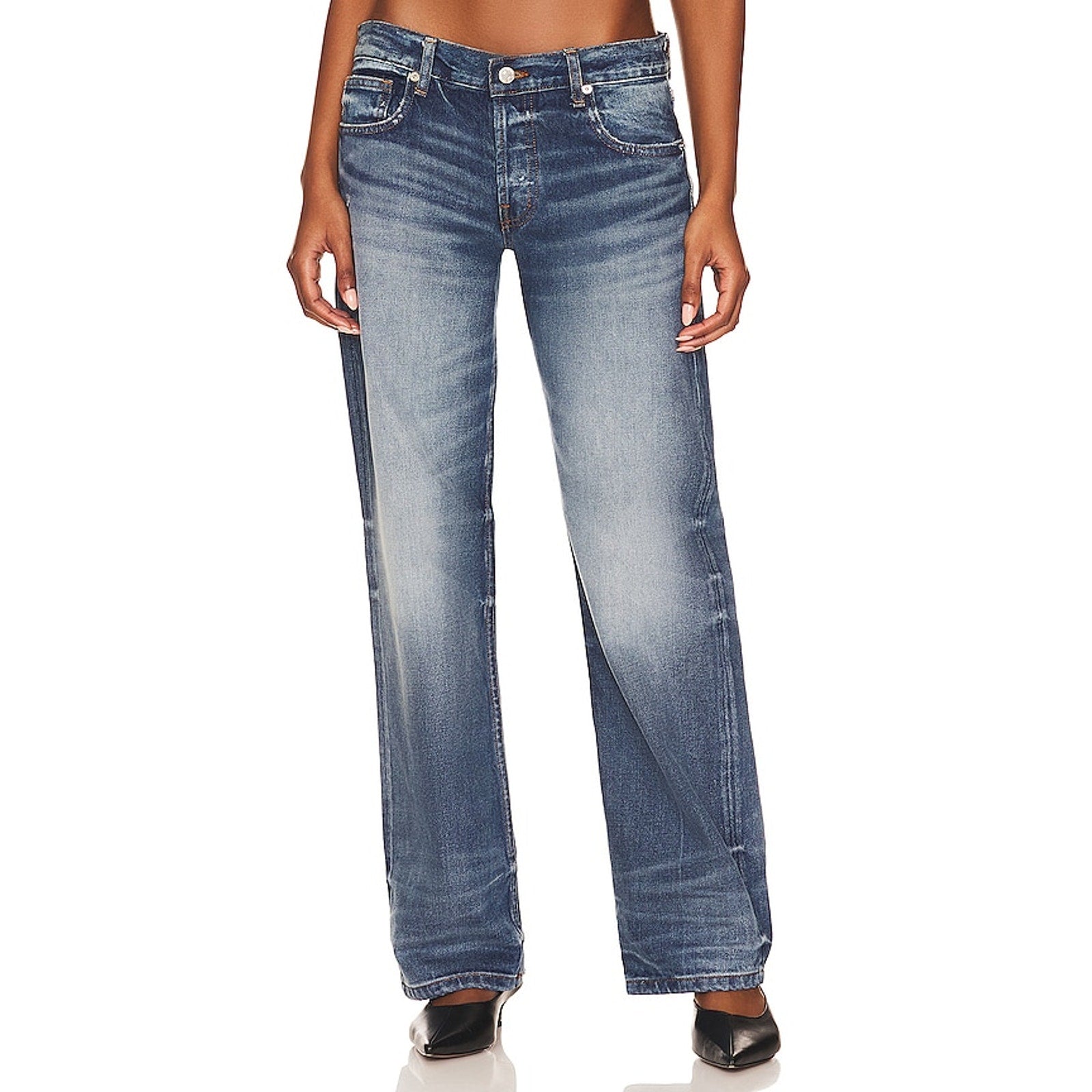 Eb Denim Low Rise 'Baggy' Blue Cotton Jean Size 28