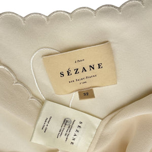 Sézane Scalloped Beige Lucie Tank Size 32