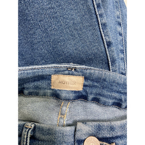 Mother 'The Roller' Blue Cotton Fray Denim Jean Size 25