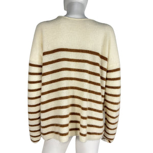 Sézane Striped Beige Barry Cardigan Size XL