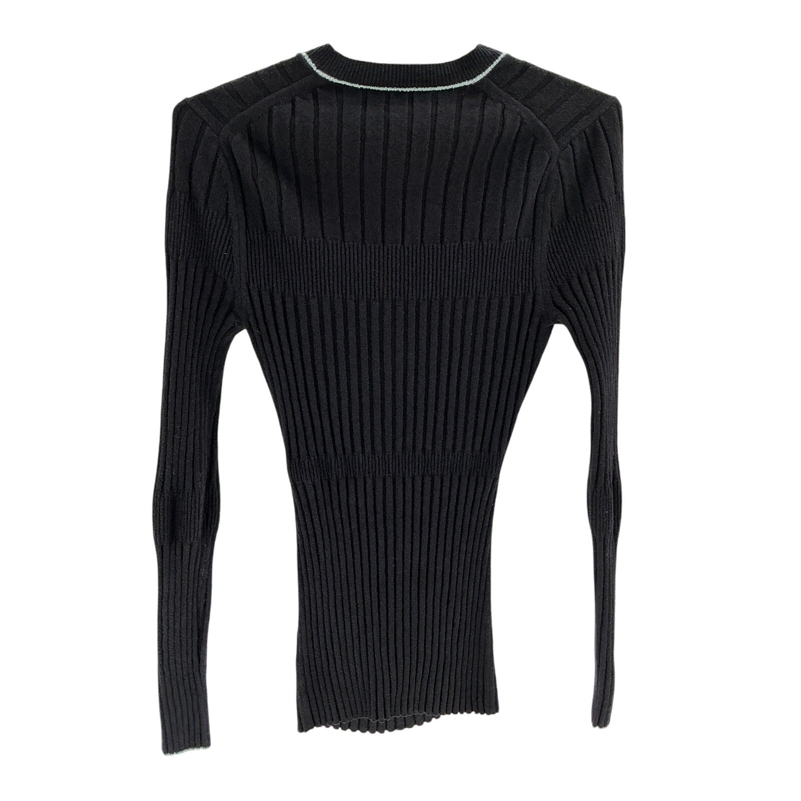 Proenza Schouler 'Fine' Black Cotton Boucle Top Size M