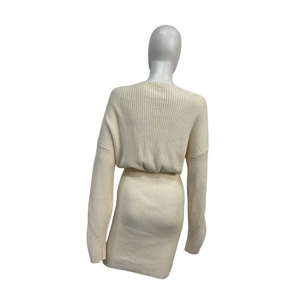 Tularosa 'Mia' Cream Cotton Surplice Mini Dress Size M