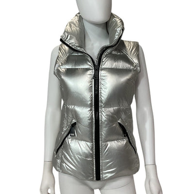 Sam Metallic Silver Freedom Puffer Vest Size S