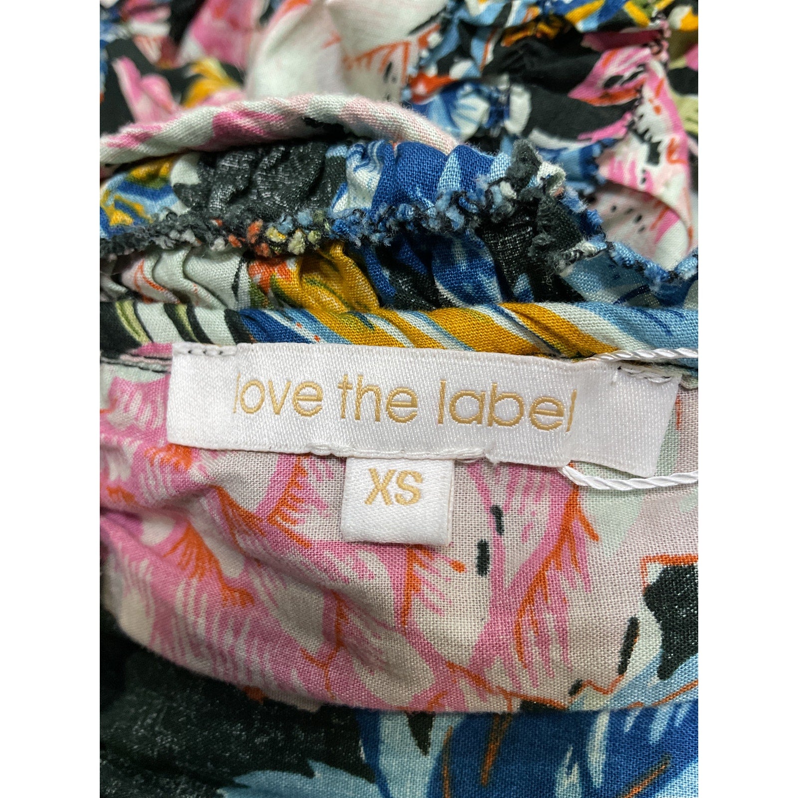 Love The Label 'Topanga' Black Cotton Ruffled V-Neck Dress Size XS