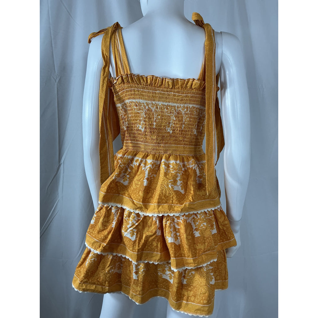 Cleobella 'Eliana' Orange Cotton Mini Dress Size S