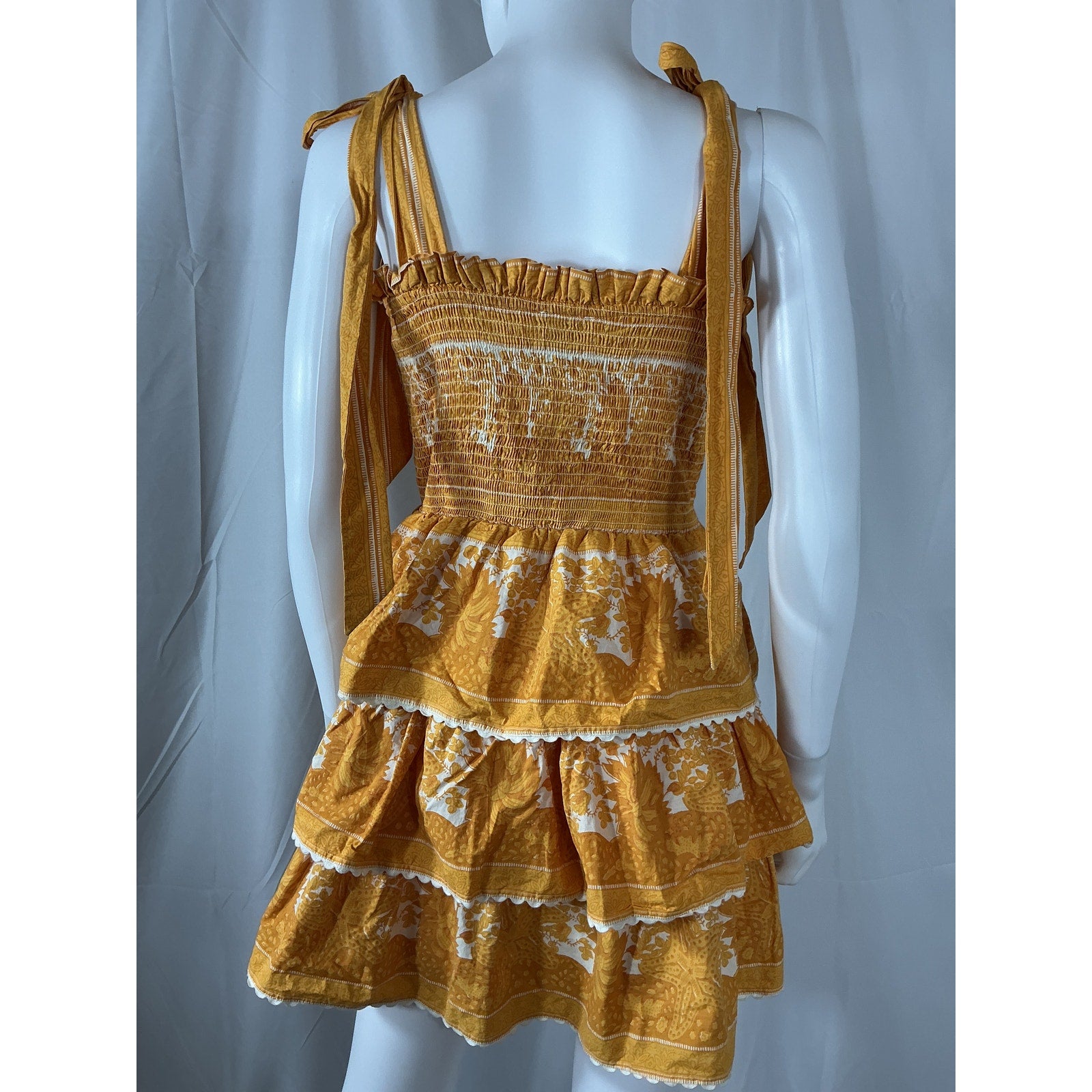 Cleobella 'Eliana' Orange Cotton Mini Dress Size S