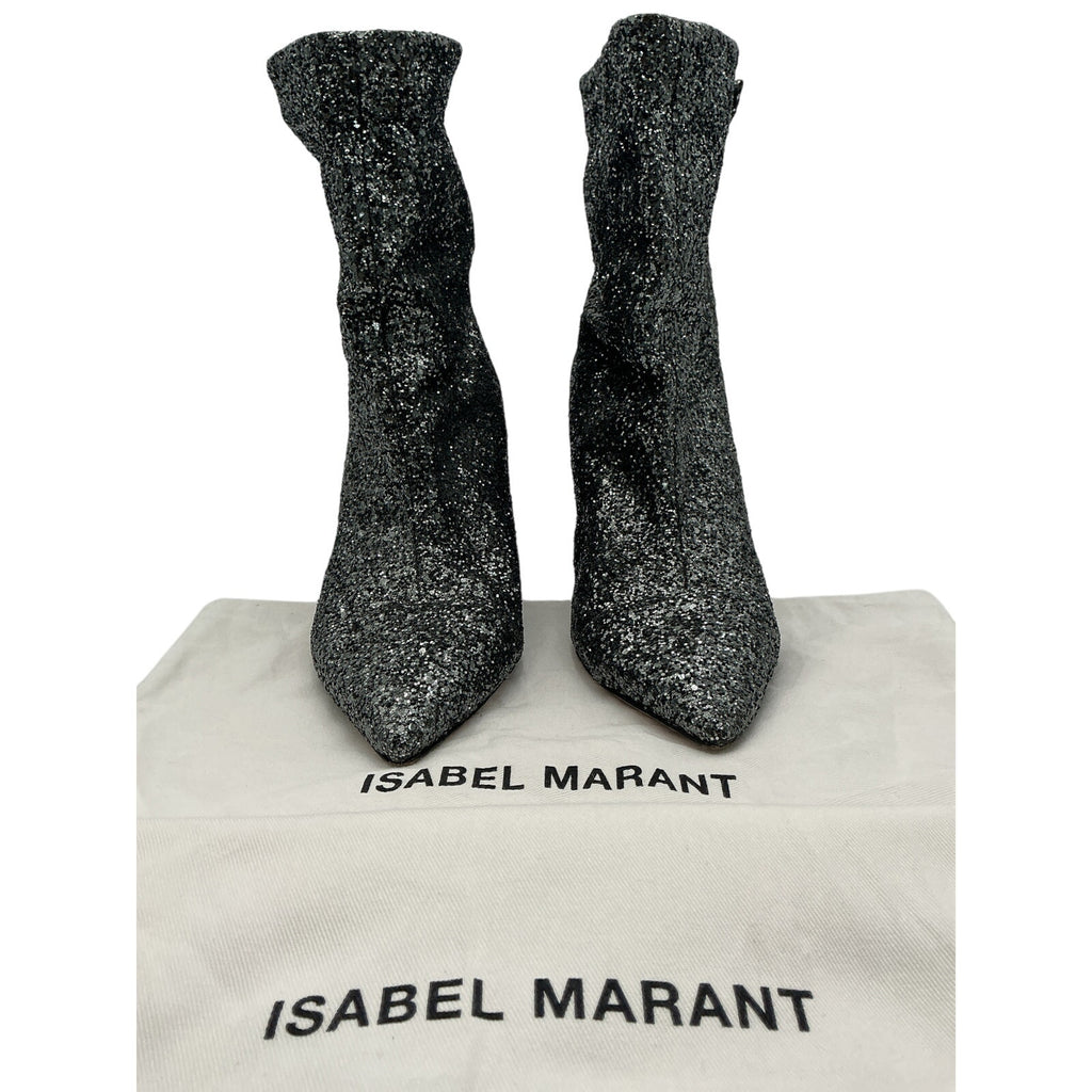 Isabel Marant Silver Printed Boots Size 11