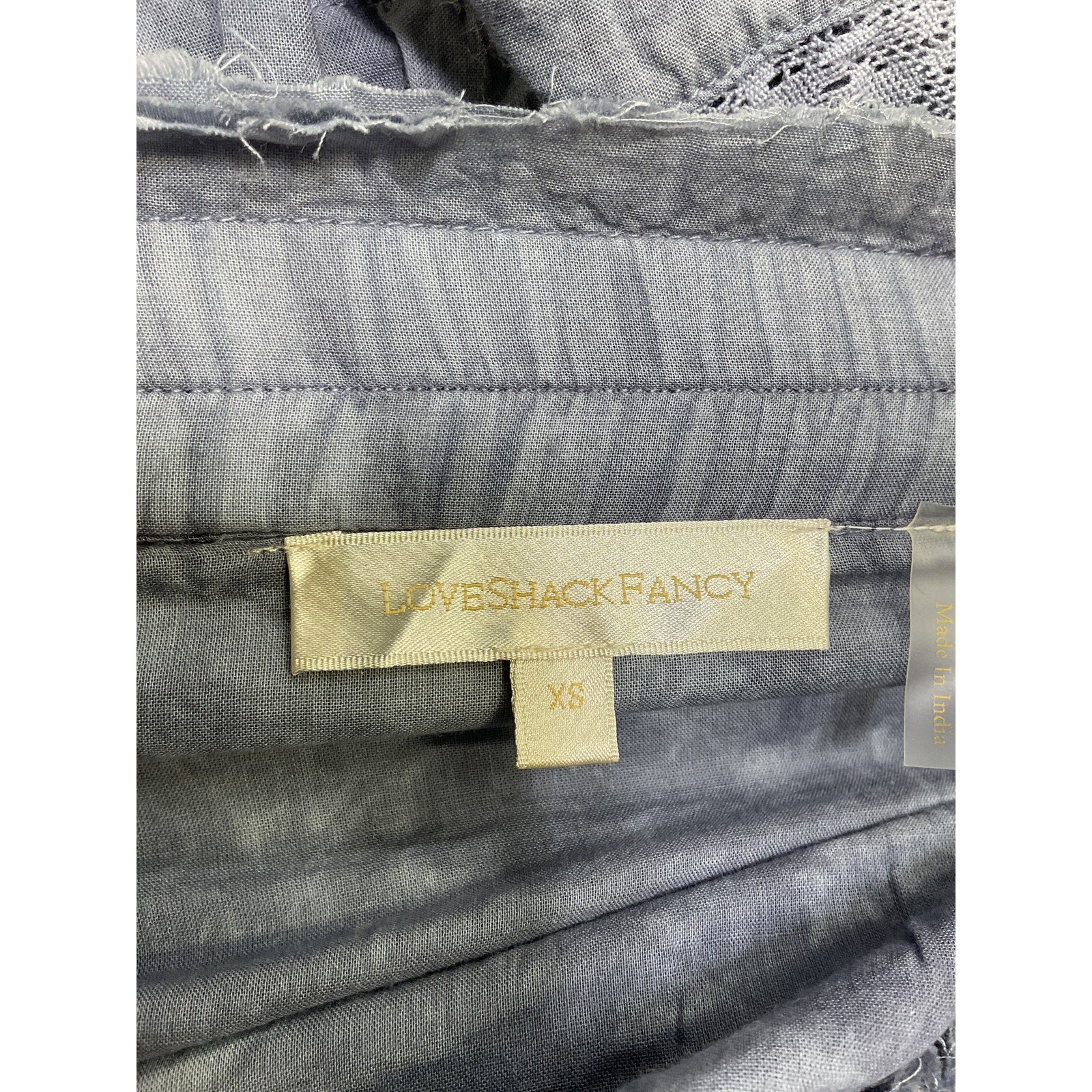 Loveshackfancy 'Ruffle' Blue Cotton Mini Skirt Size XS