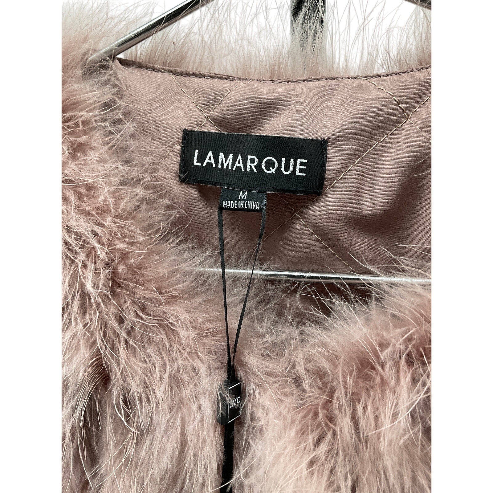 Lamarque 'Deora' Pink Feathers Jacket Size M - NWT