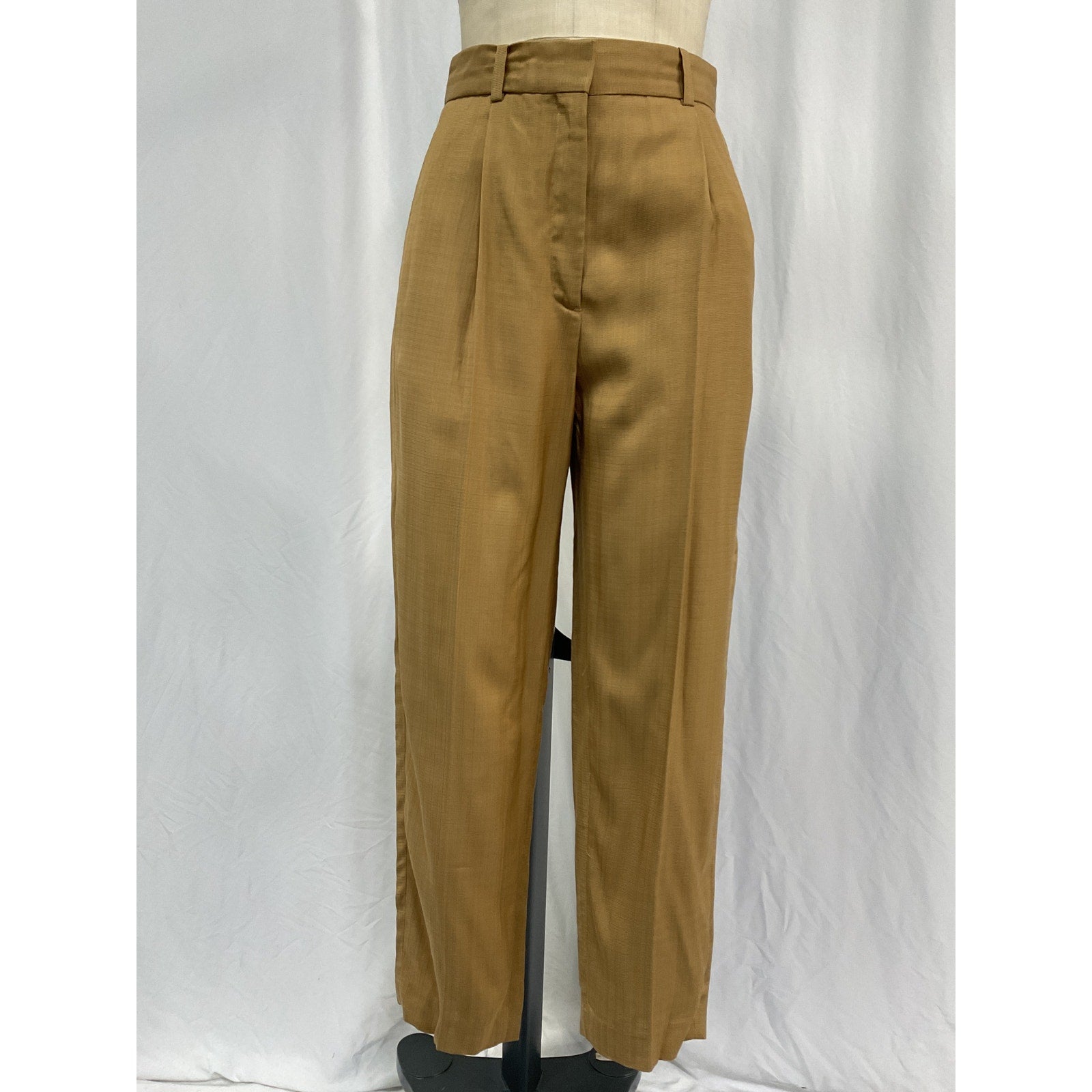 Sandro Tailored Tapered Beige Viscose Trousers Size 36