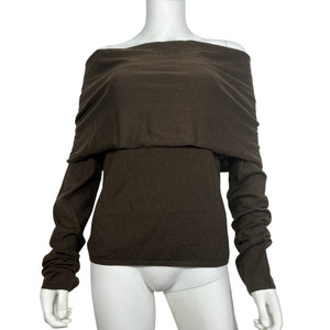 Cult Gaia Draped Brown Andre Top Size L