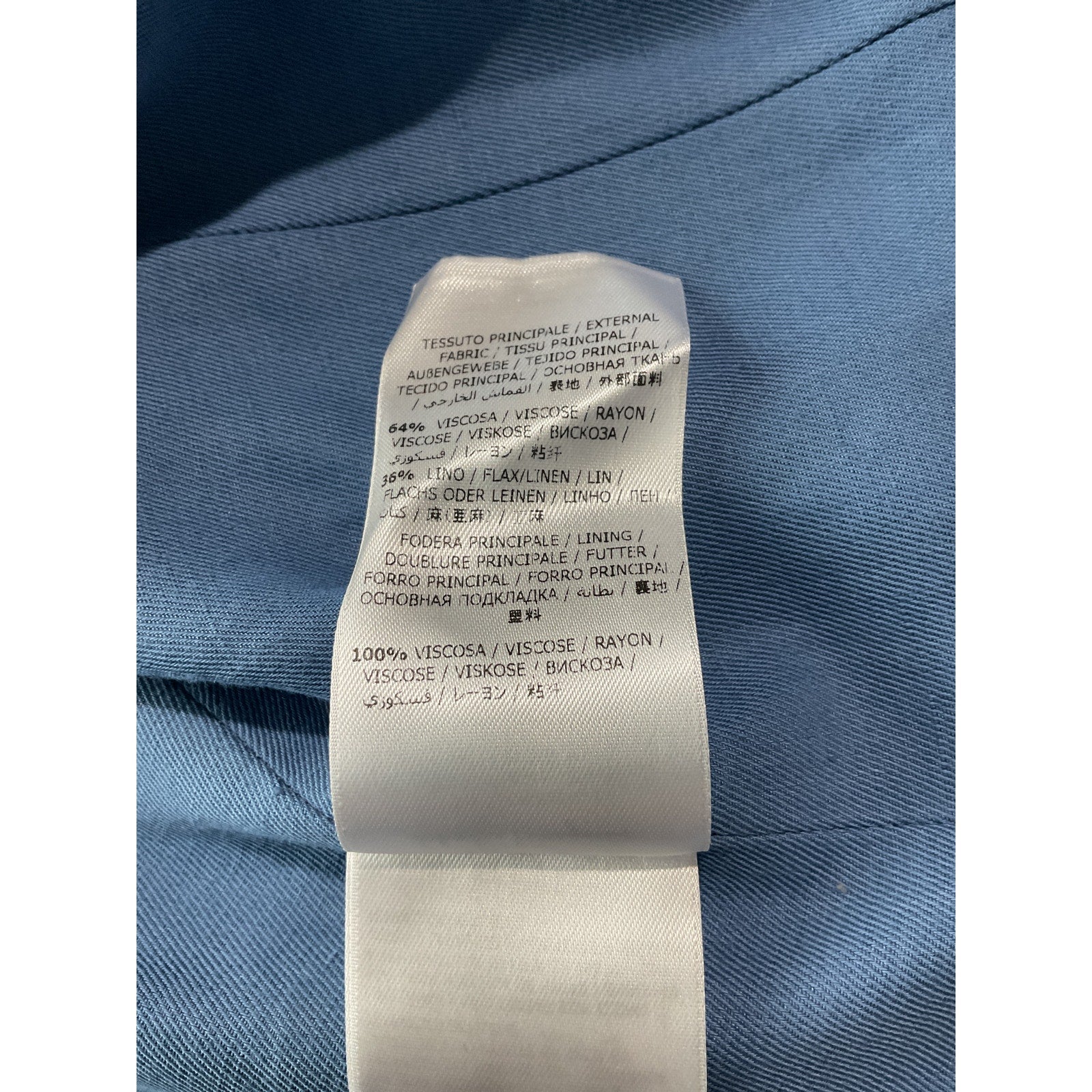 Ferragamo 'Twill' Blue Viscose Blazer Size 46