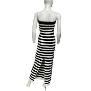 Grlfrnd Striped Black Paricia Maxi Dress Size S