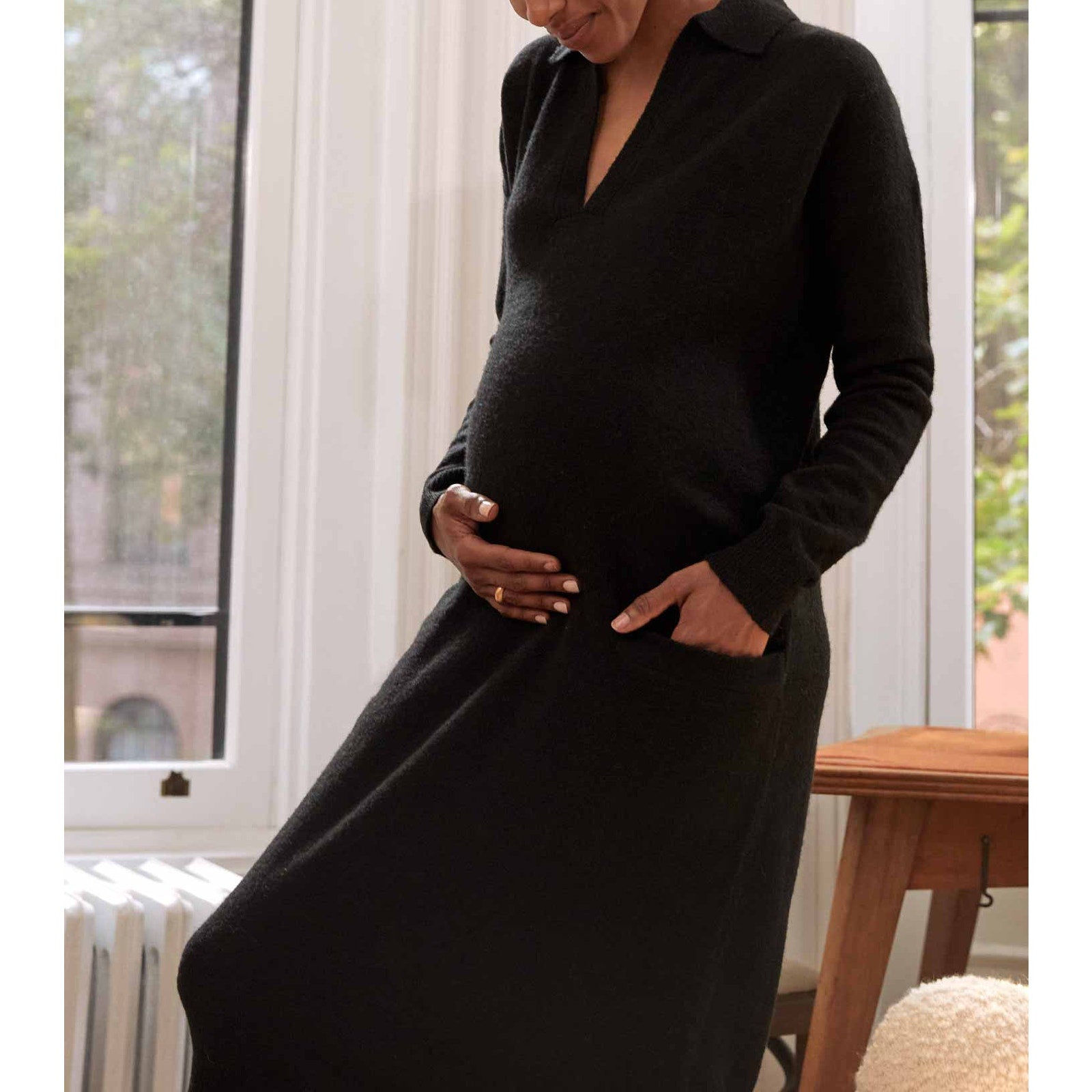 Hatch 'The Polo' Black Knit Dress Size 0