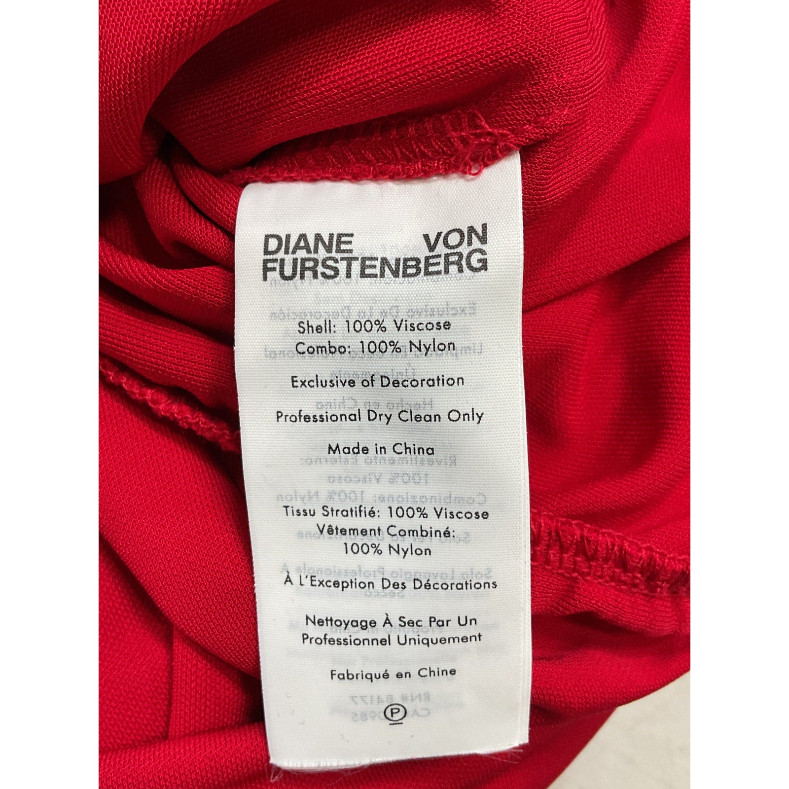 Diane Von Furstenberg 'Hades' Red Dress Size XS - NWT