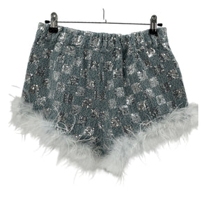 Line & Dot Sequined Blue Skylar Shorts Size M