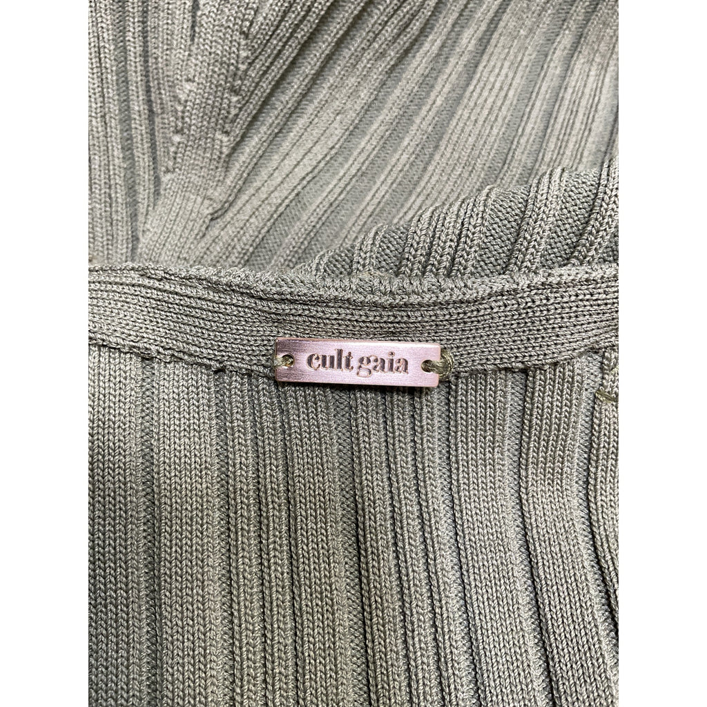 Cult Gaia 'Zahara' Green Viscose Knit Cardigan Size M