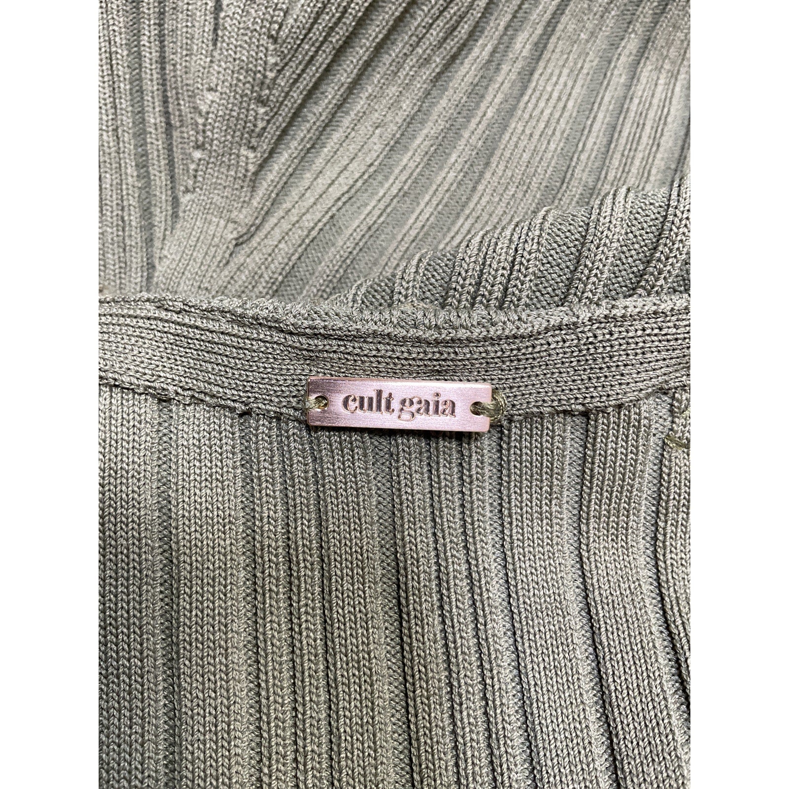 Cult Gaia 'Zahara' Green Viscose Knit Cardigan Size M