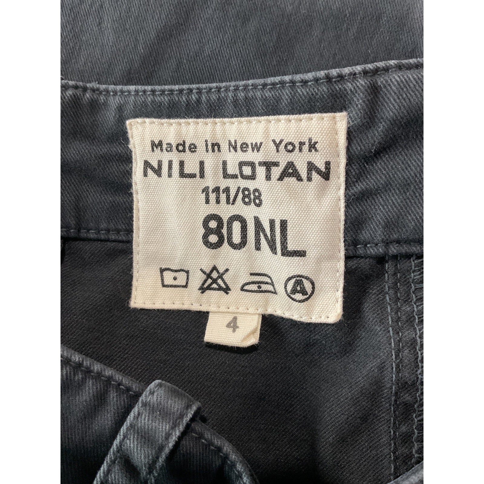 Nili Lotan 'Jenna' Black Cotton Pants Size 4