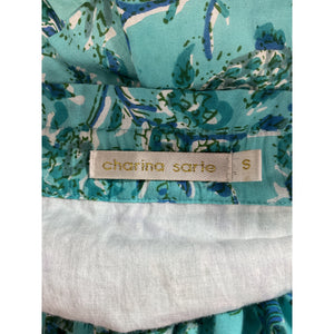 Charina Sarte Printed Aqua Batik Alexa Skirt Size S