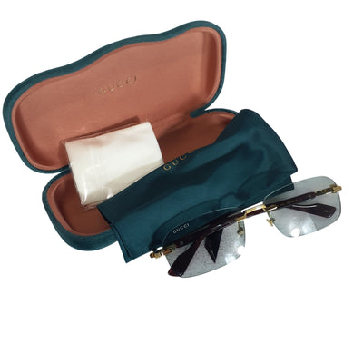 Gucci Sleek Purple Street Gg Rectangular Sunglasses