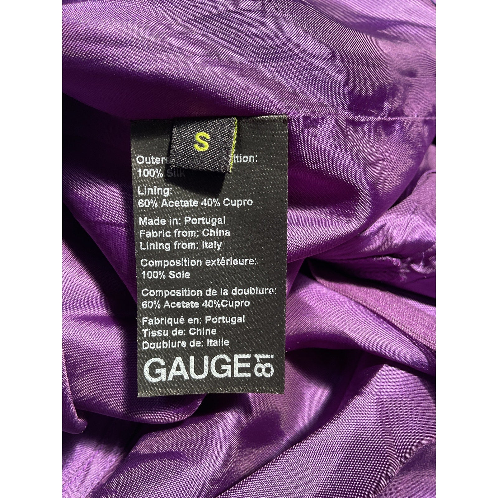 Gauge81 'Naha' Purple Charmeuse Short Dress Size S - NWT