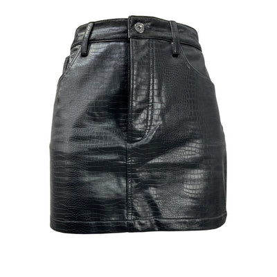 Favorite Daughter Crocodile Embossed Faux Leather Skirt Size 29