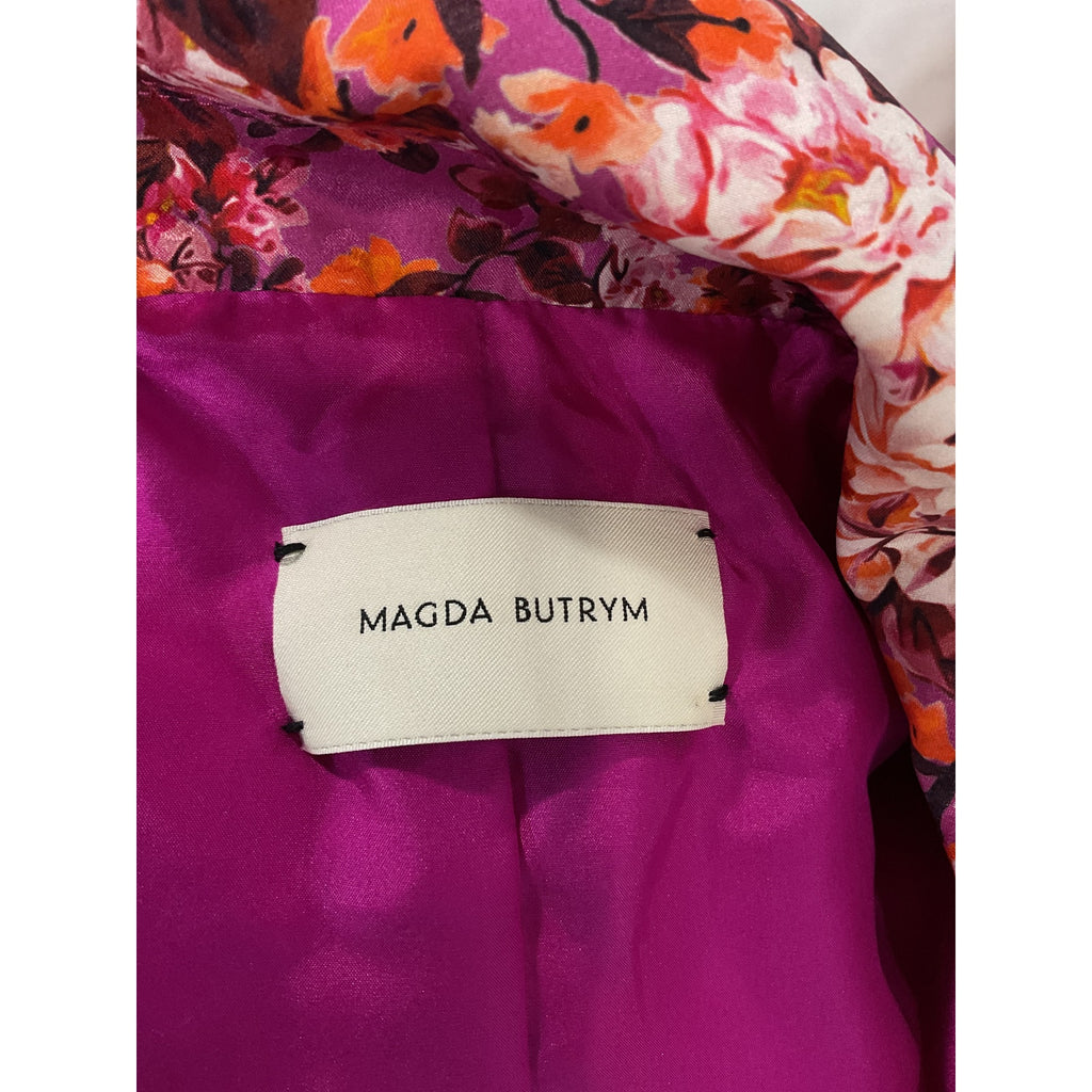 Magda Butrym FloralPrint Pink Silk Mini Shirt Dress Size 36