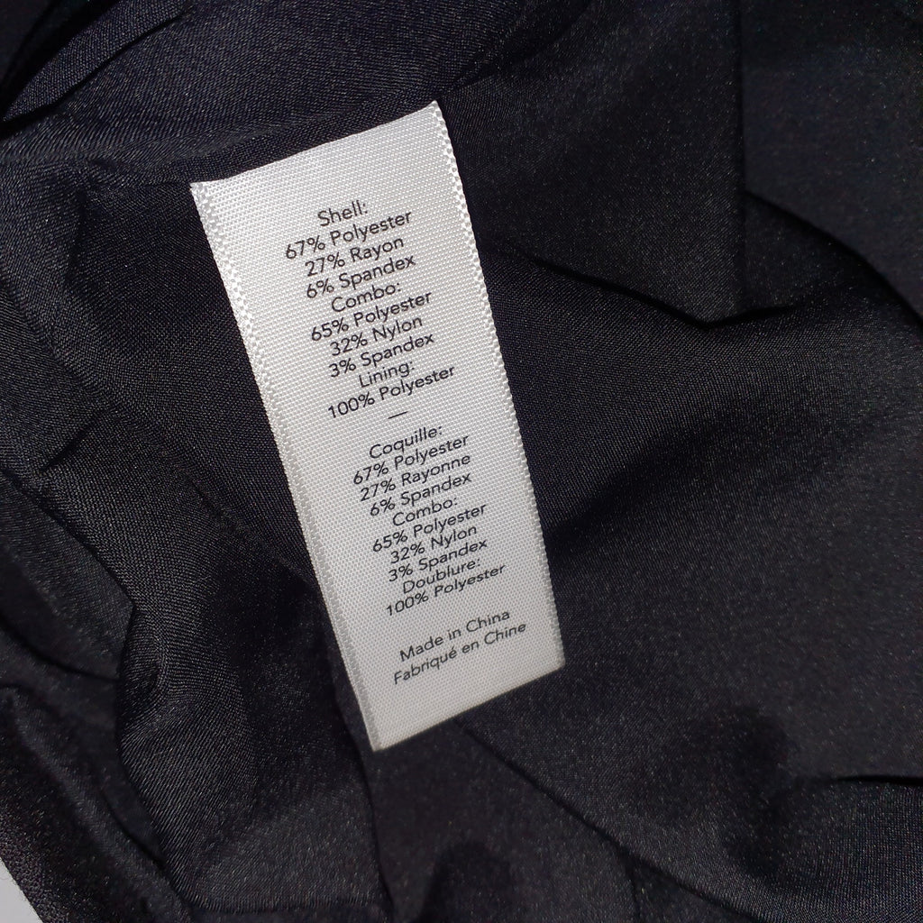 Likely 'Clover' Black Puff Sleeve Sateen Jewel Neck Dress Size 0 - NWT