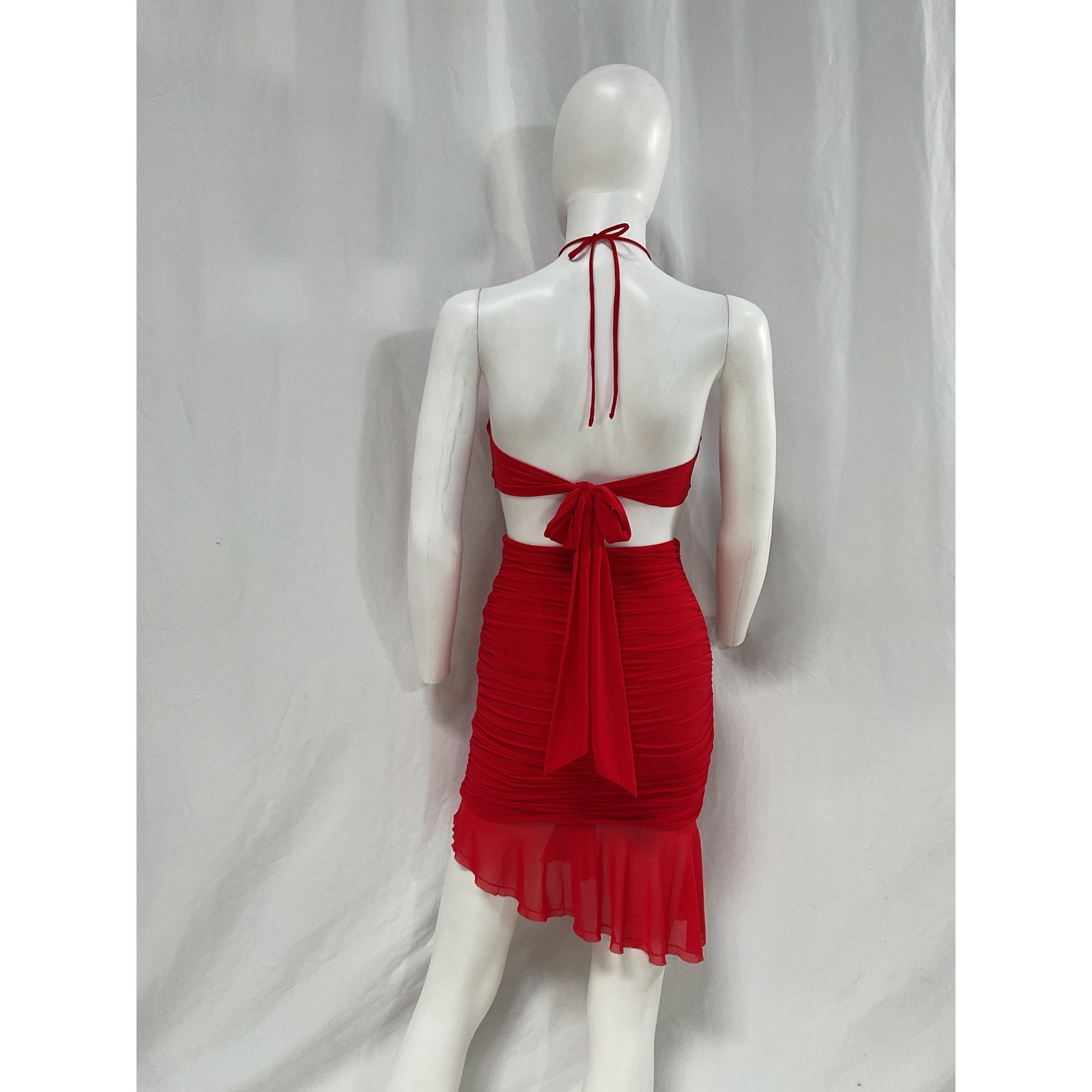 Majorelle 'Yesenia' Red Cut Out Floral Accents Mini Dress Size XXS