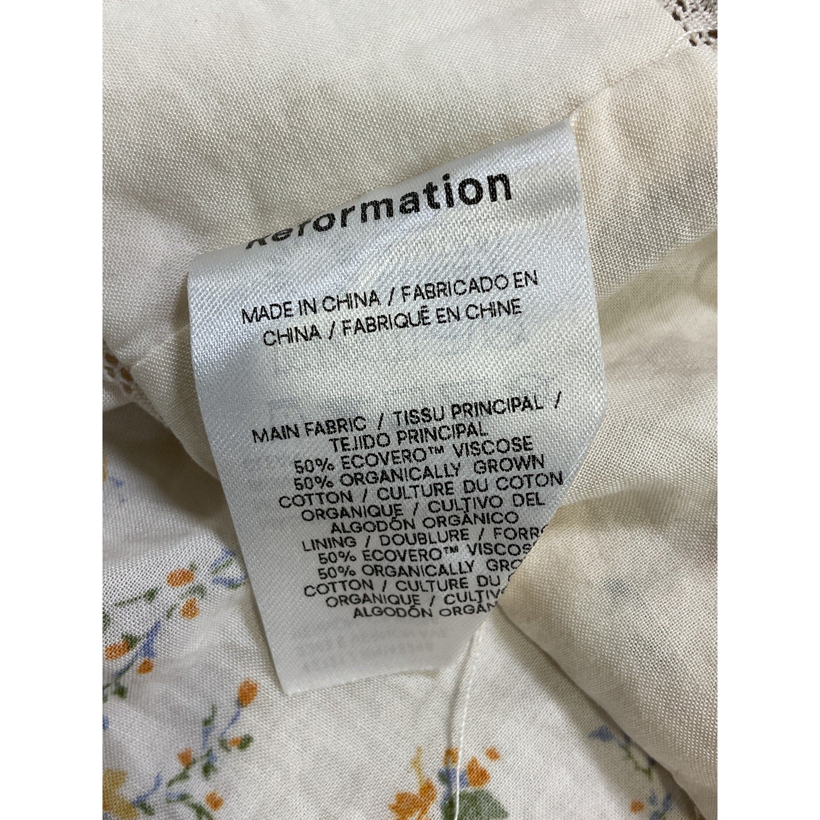 Reformation 'Meadowlark' White Top Size 2