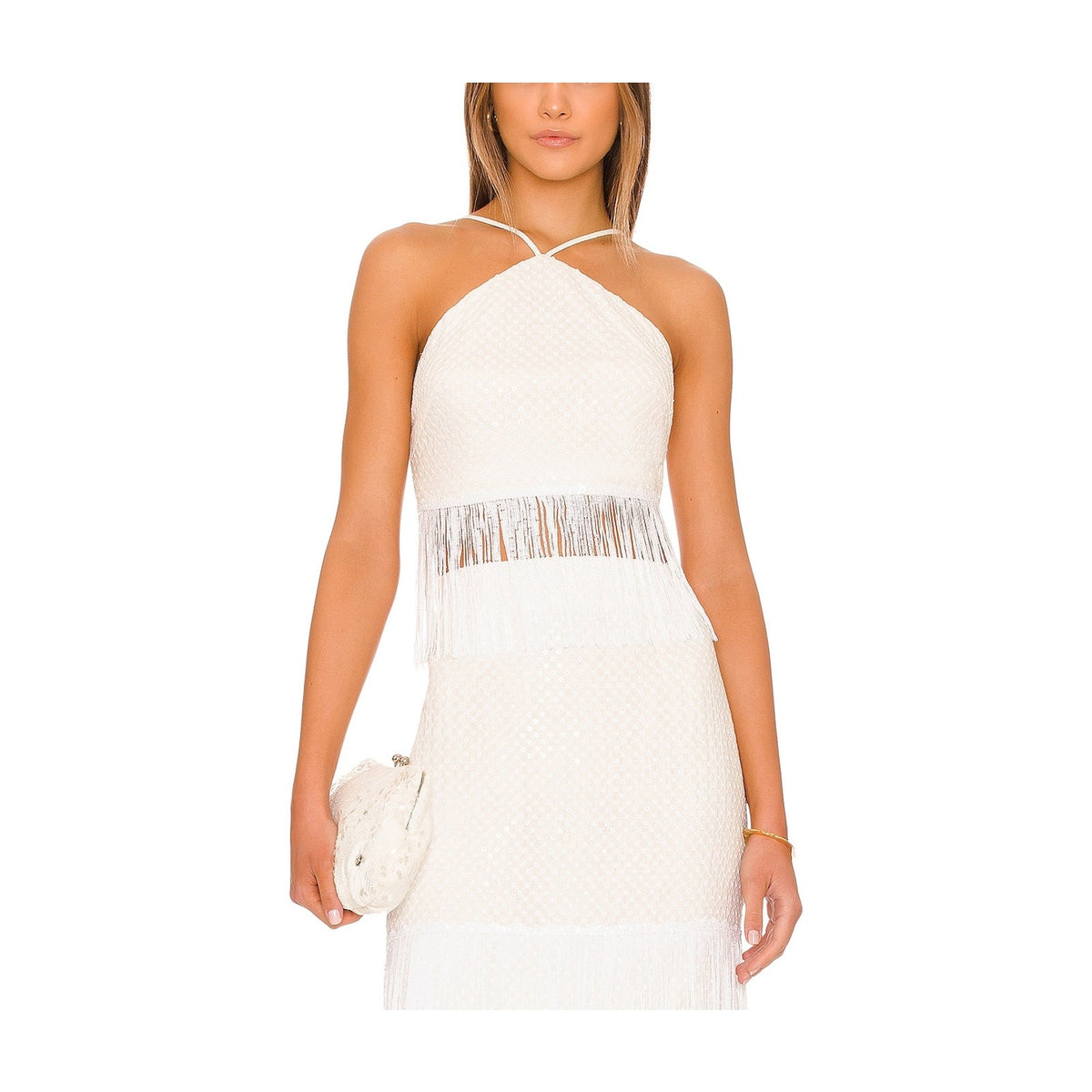 Elliatt Water 'Lily' White Sequined Top Size S - NWT