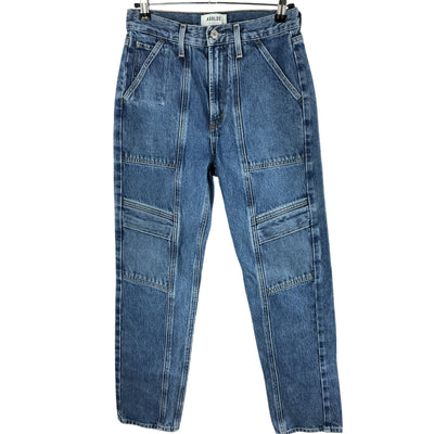 Agolde High-Rise Dark Denim Cooper Cargo Denim Jeans Size 24