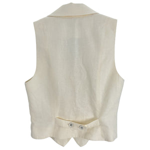 L'Academie Tailored Beige Carinne Vest Size S