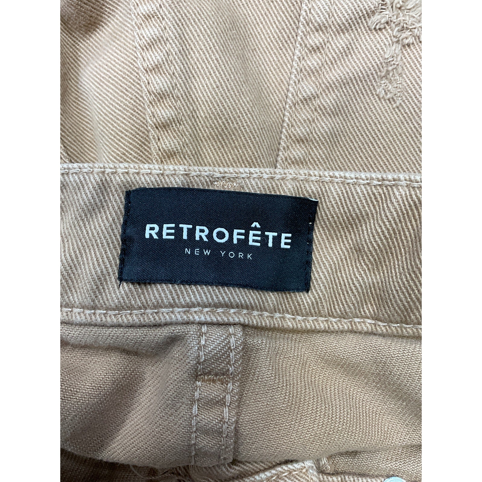 Retrofete X Revolve 'Tessa' Tan Cotton Shorts Size 23