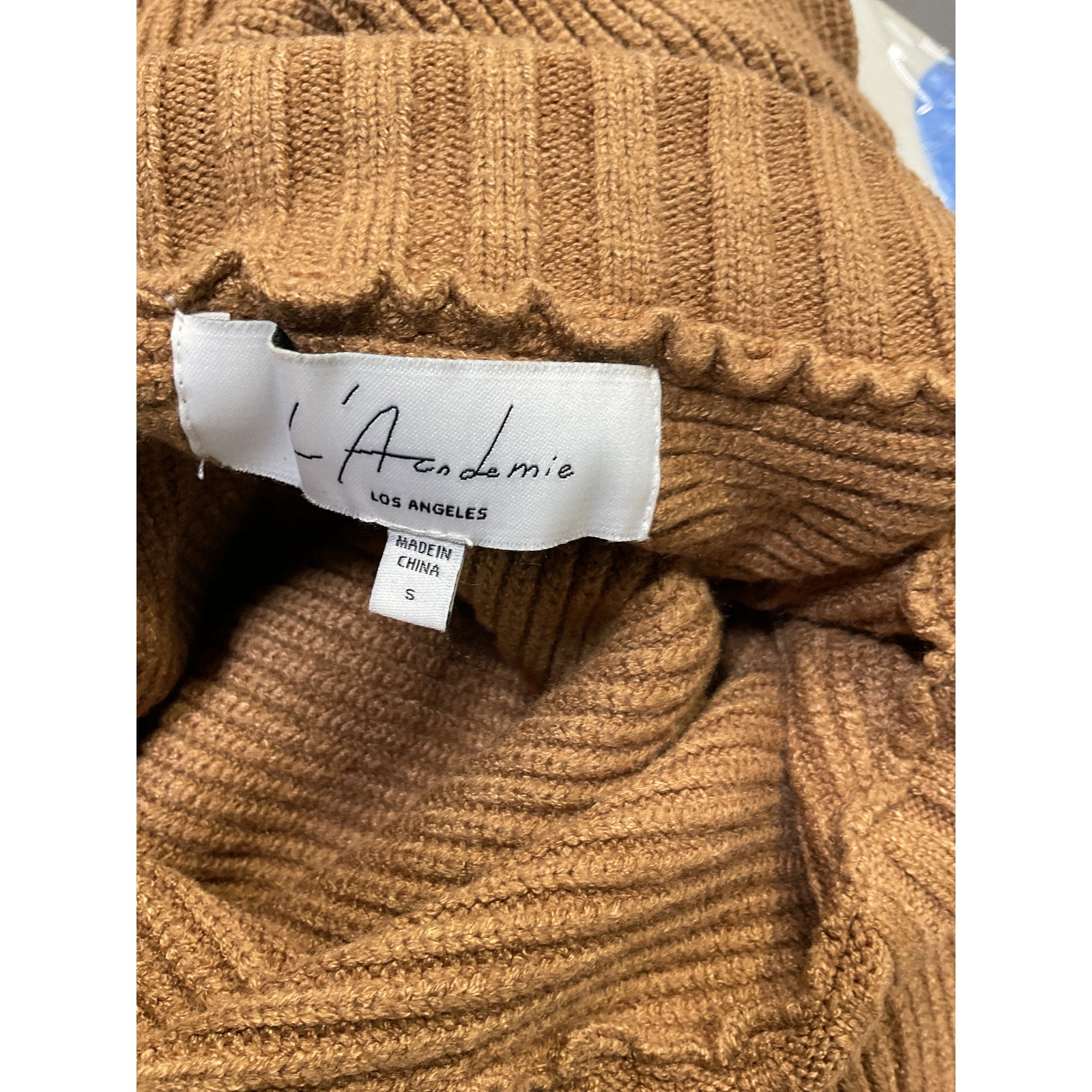L'Academie 'Maven' Brown Turtleneck Crop Top Size S