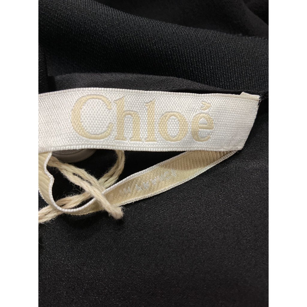 Chlo� V-Neck Black V Neck Midi Dress Size 36 - NWT