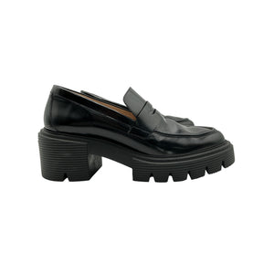 Stuart Weitzman Chunky Black Soho Loafers Size 10