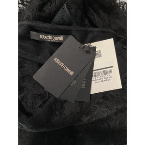 Roberto Cavalli Flared Black Chantilly Lace Pants Size IT 40 NWT