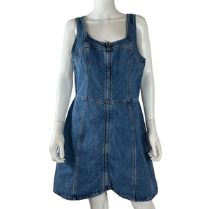 Frame Chic Blue Bustier Zip Dress Size XL